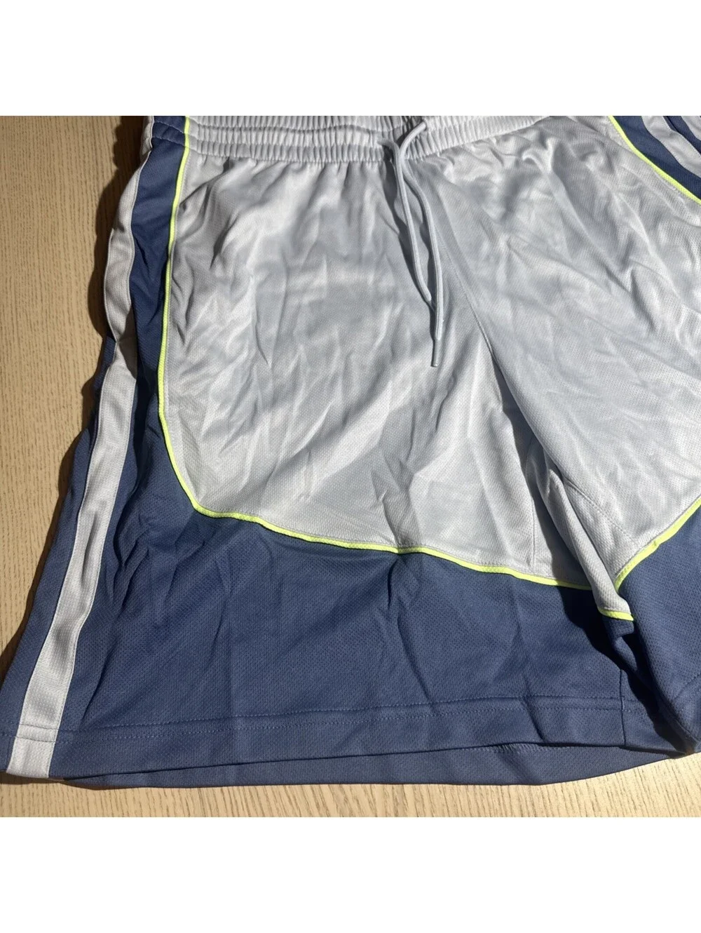 Adidas Men's Own The Run Shorts Gray Blue Neon Green Accent Athletic Size XL